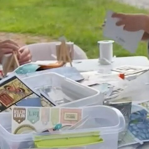 collage card making close-up